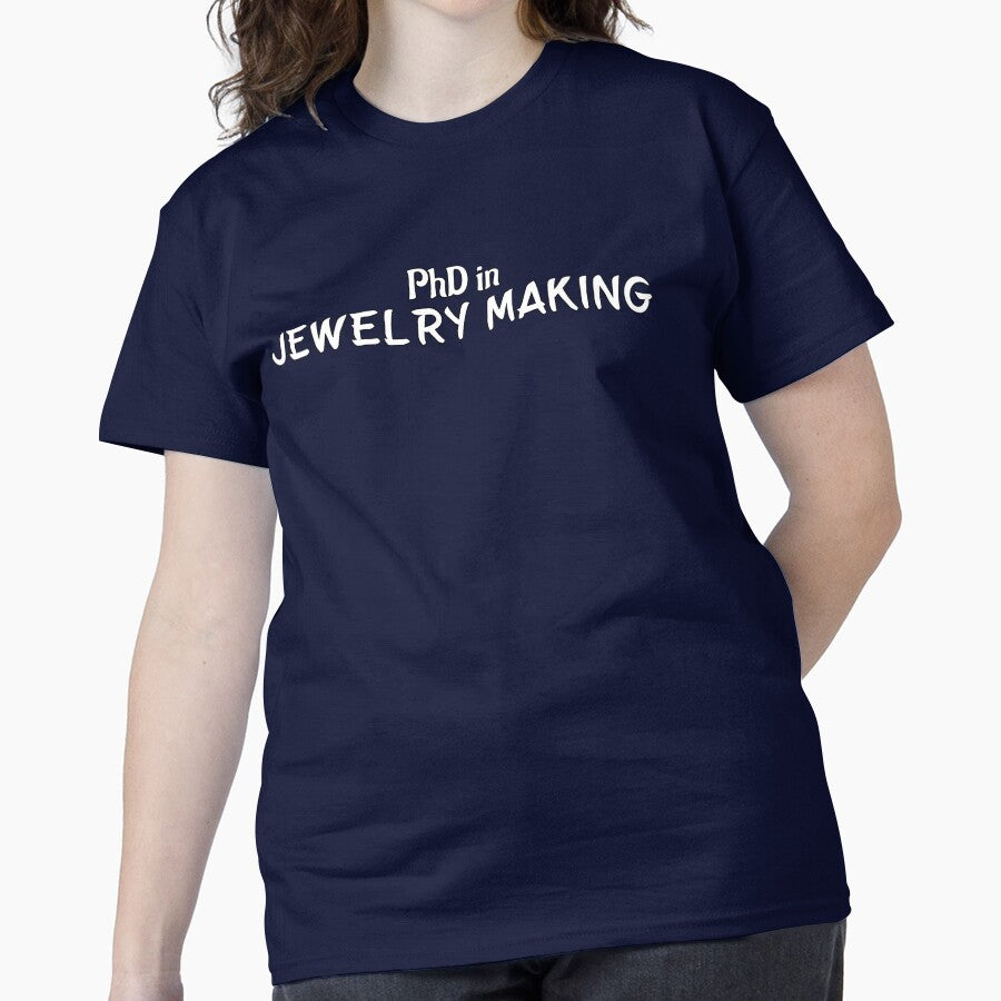 PhD In Jewelry Making Funny Graduation Gift Oversized T-Shirt Navy