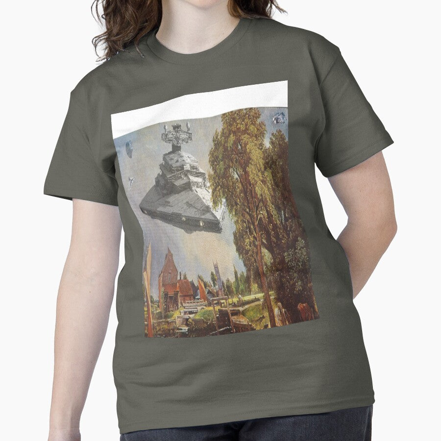 Old England Heritage Style Oversized T-Shirt Classic British Art Smoke Grey