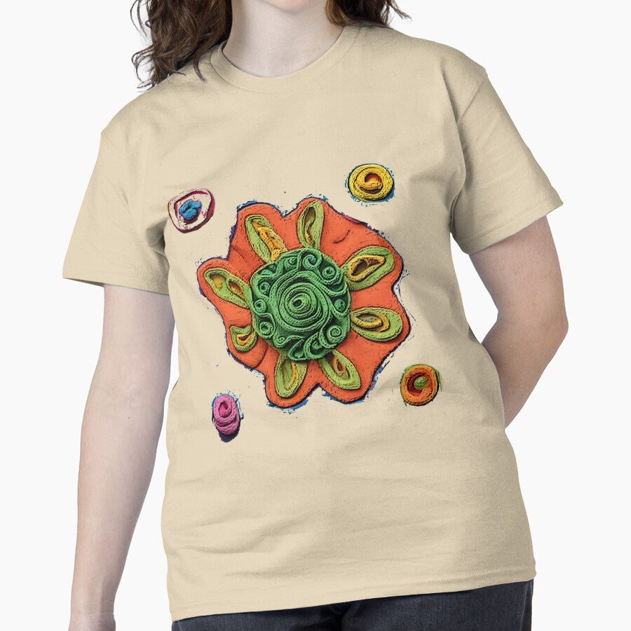 Waves Of Heat Abstract Summer Design Oversized T-Shirt Sand