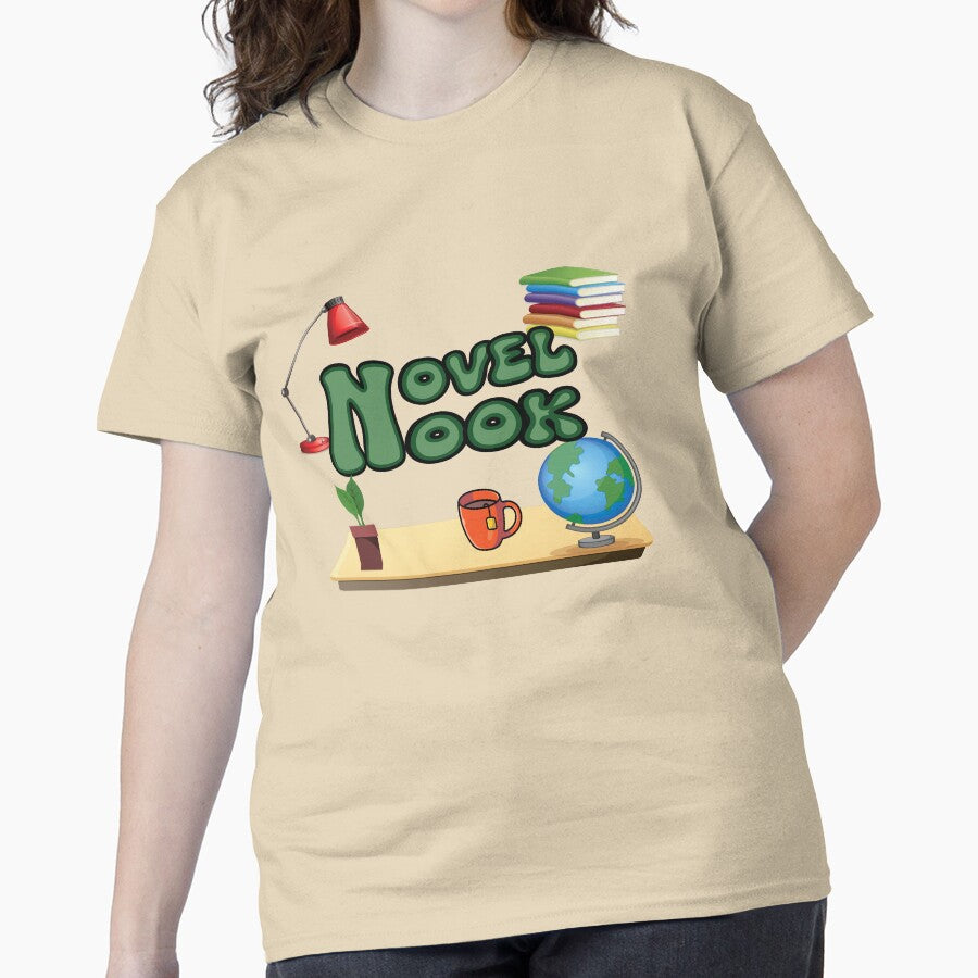 Novel Nook Bookish Tee Aesthetic Literature Oversized Top Sand