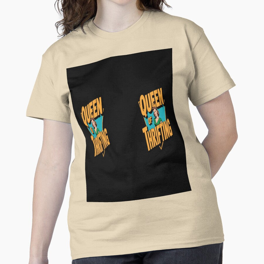 Queen of Thrifting Retro Oversized T-Shirt Vintage Shopping Graphic Sand