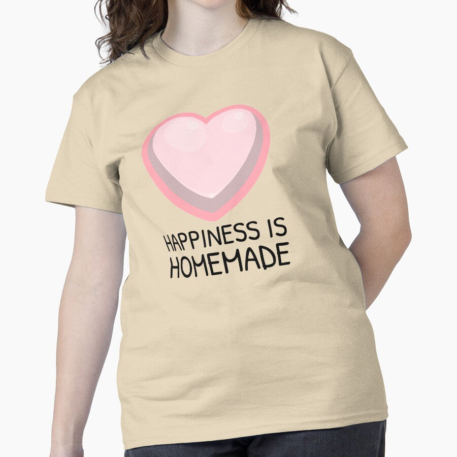Happiness Is Homemade Heart Graphic Comfort Oversized T-Shirt Sand