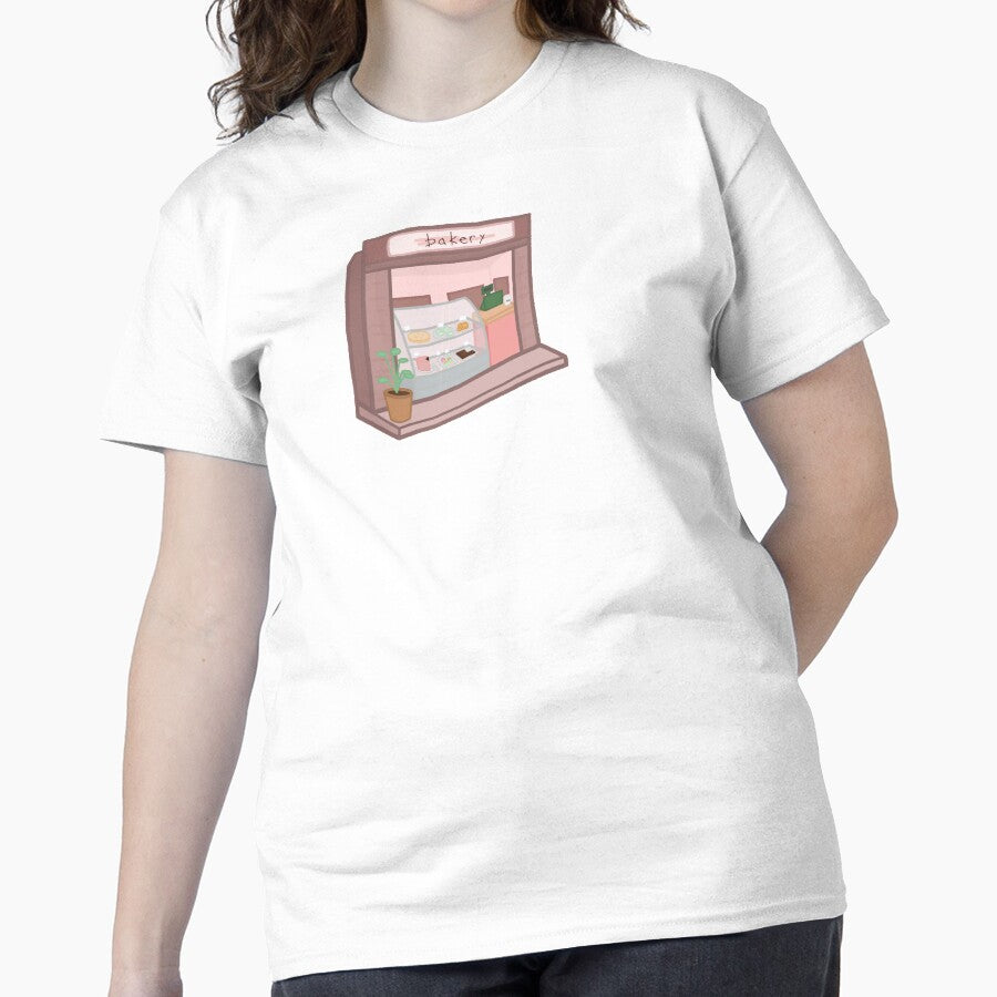 Miniature Cafe Bakery Shirt Cute Aesthetic Foodie Oversized Tee White
