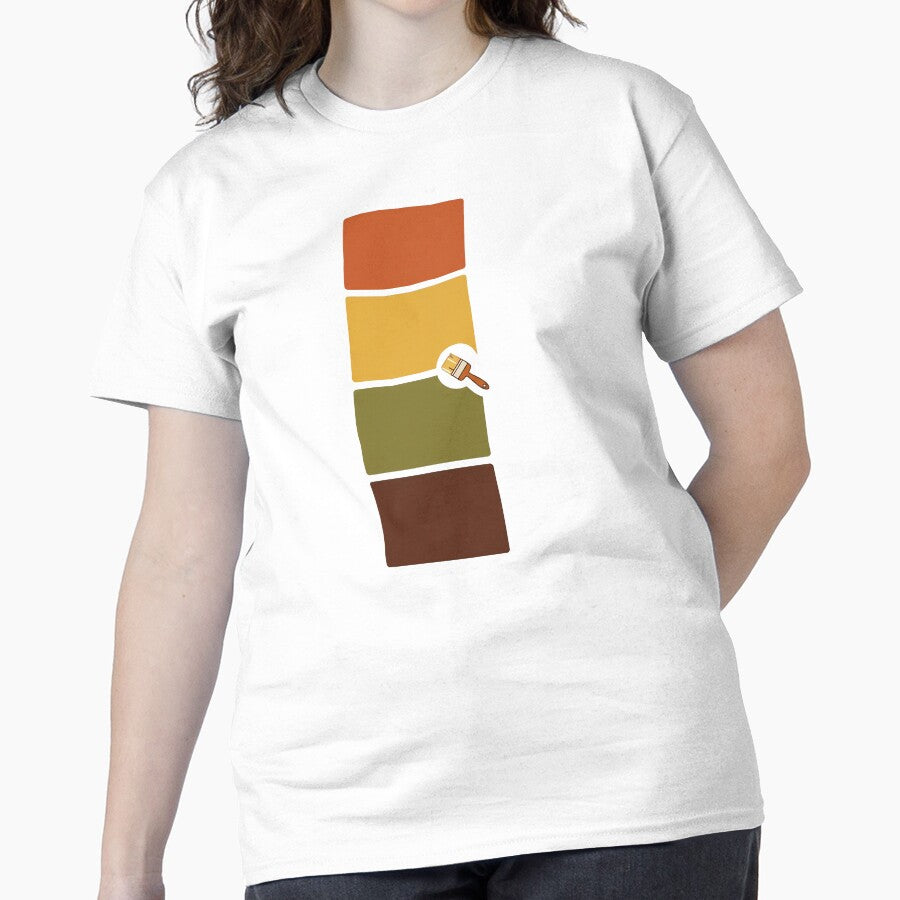 National Coloring Book Day Tee Retro Palette Oversized Graphic Shirt White