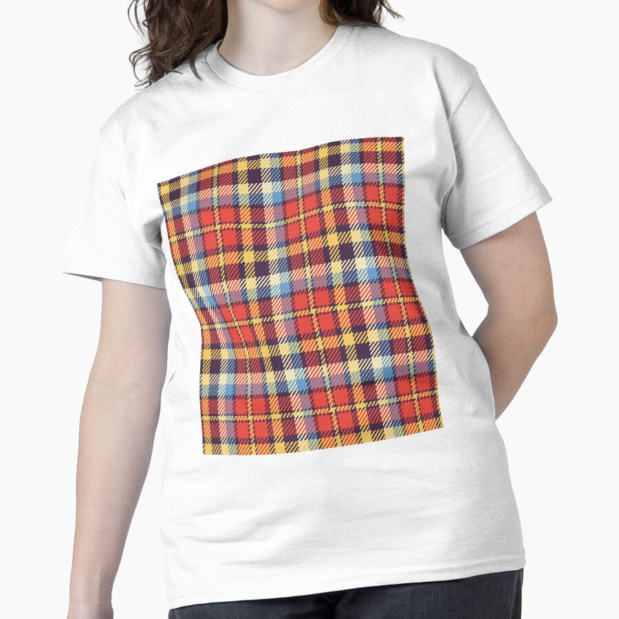 Artistic Pattern Oversized T-Shirt - Creative Knitting Design Top White