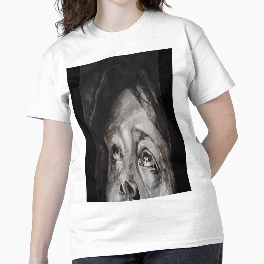 Thoughts and Prayers Abstract Oversized T-Shirt Meaningful Design White