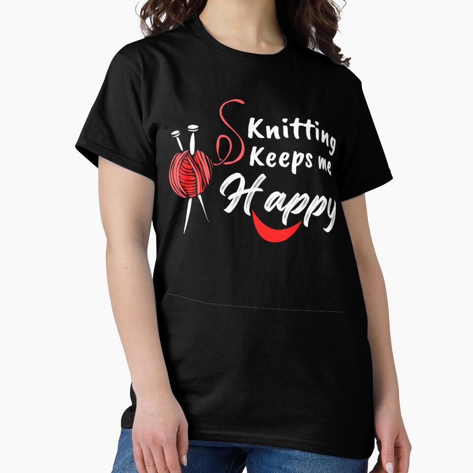 Easy Crochet & Baby Knitting Tee - Oversized Crafting Pattern Shirt Black