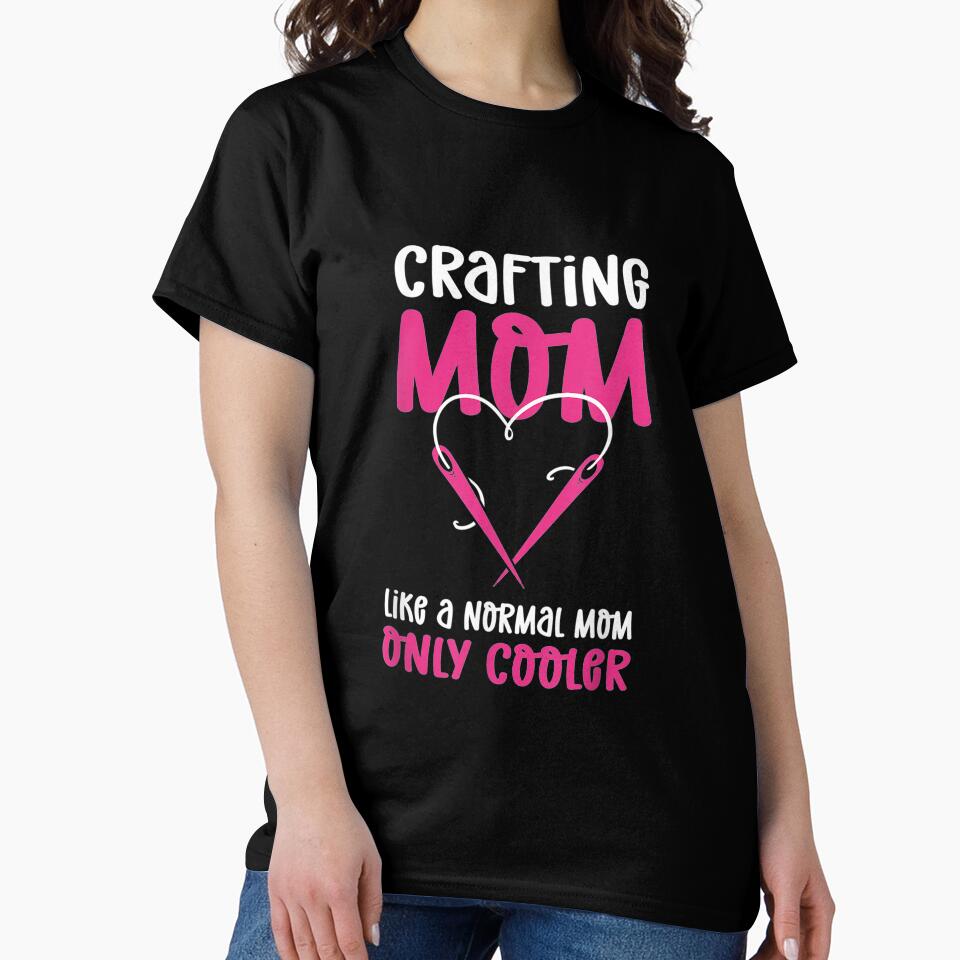 Crafting Mom Shirt | Cooler Than Regular Mom Oversized Tee Black