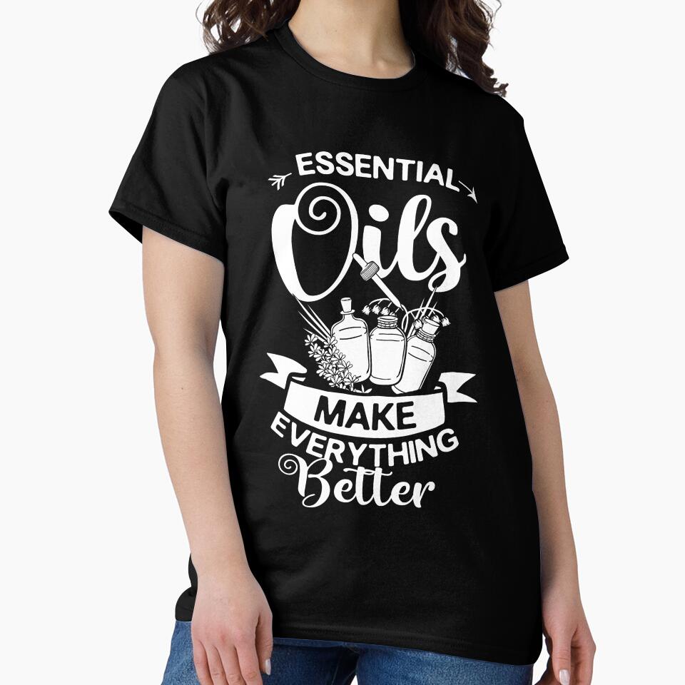 Peppermint Oil Diffuser T-Shirt - Relaxing Aromatherapy Oversized Fit Black