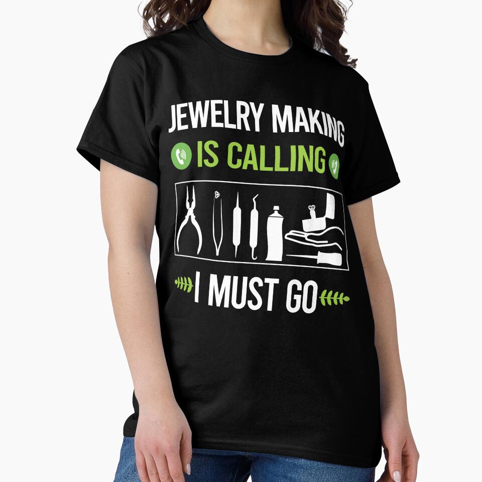 Jewelry Making Is Calling Fun Oversized Tee for Passionate Crafters Black