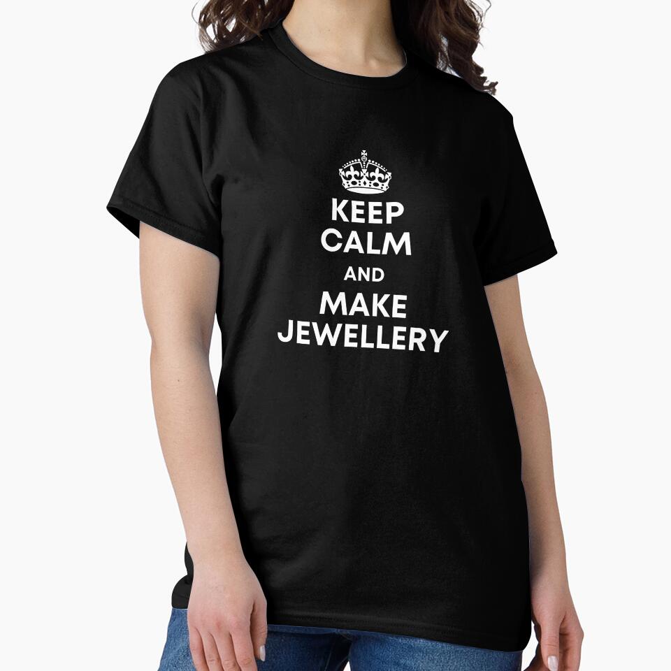 Peaceful Keep Calm Make Jewelry Relaxed Fit Oversized T-Shirt Black