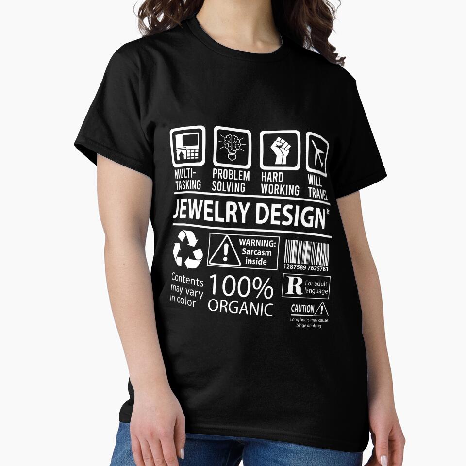 Certified Jewelry Design Professional Multi-Tasking Oversized Tee Black