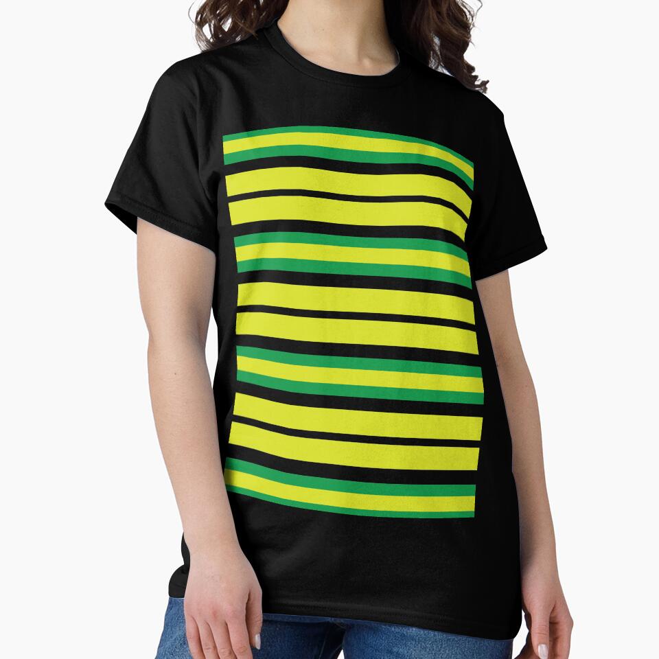 Geometric Stripes Knitting Tee - Oversized Baby Pattern Shirt Black