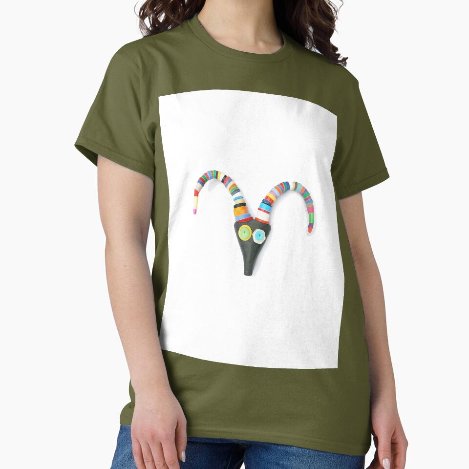 Recycled Reindeer Holiday Oversized T-Shirt Eco Friendly Xmas Tee Fatigue Green