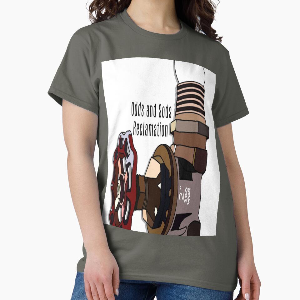 Upcycled Light Creative Graphic Oversized T-Shirt Unique Art Top Smoke Grey