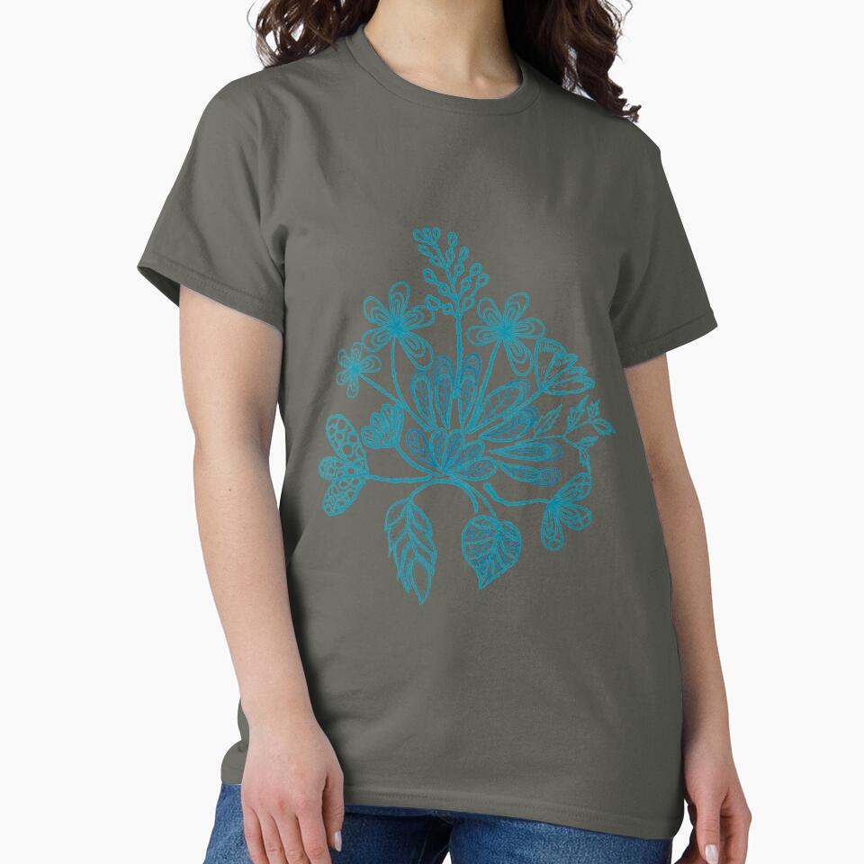 Textured Thread Pattern Stitched Style Oversized Tee Smoke Grey