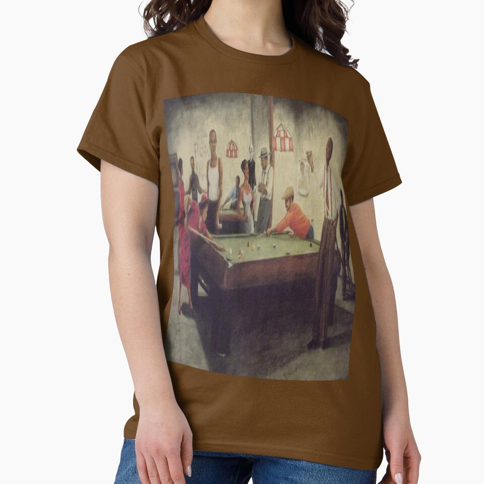Silence in the Pool Hall Doctor Who Art Oversized T-Shirt Sci-Fi Army Brown