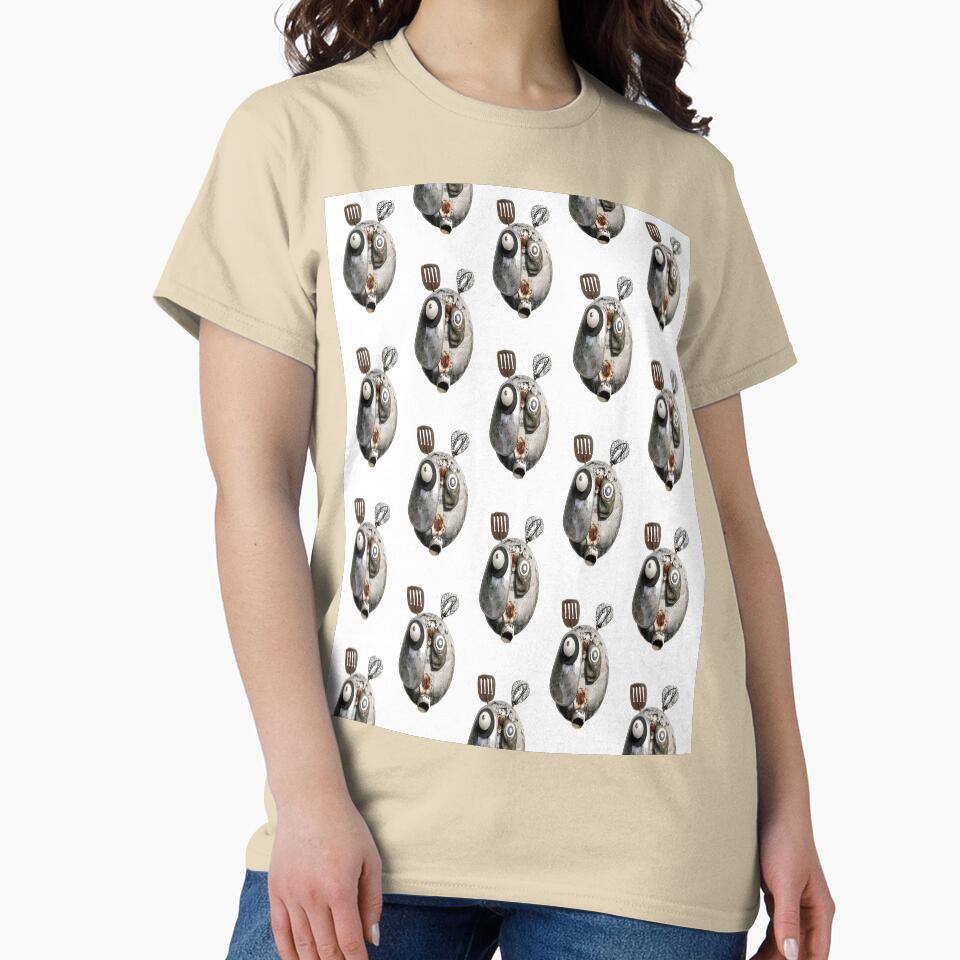 Kettle Head Surreal Illustration Oversized T-Shirt Quirky Graphic Sand