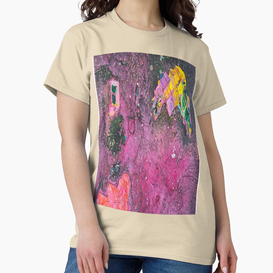 Space Junk Galactic Oversized T-Shirt Sci-Fi Illustration Apparel Sand