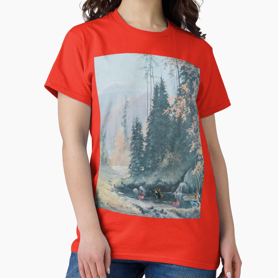 The Sasquatch Bigfoot Mystery Oversized T-Shirt PNW Legend Tee Poppy Red