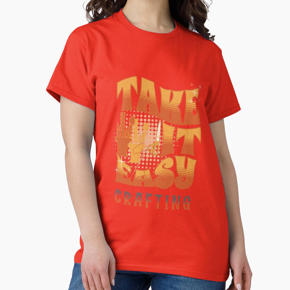Take it Easy Crafting | Relaxed Fit Embroidery Oversized Tee Poppy Red