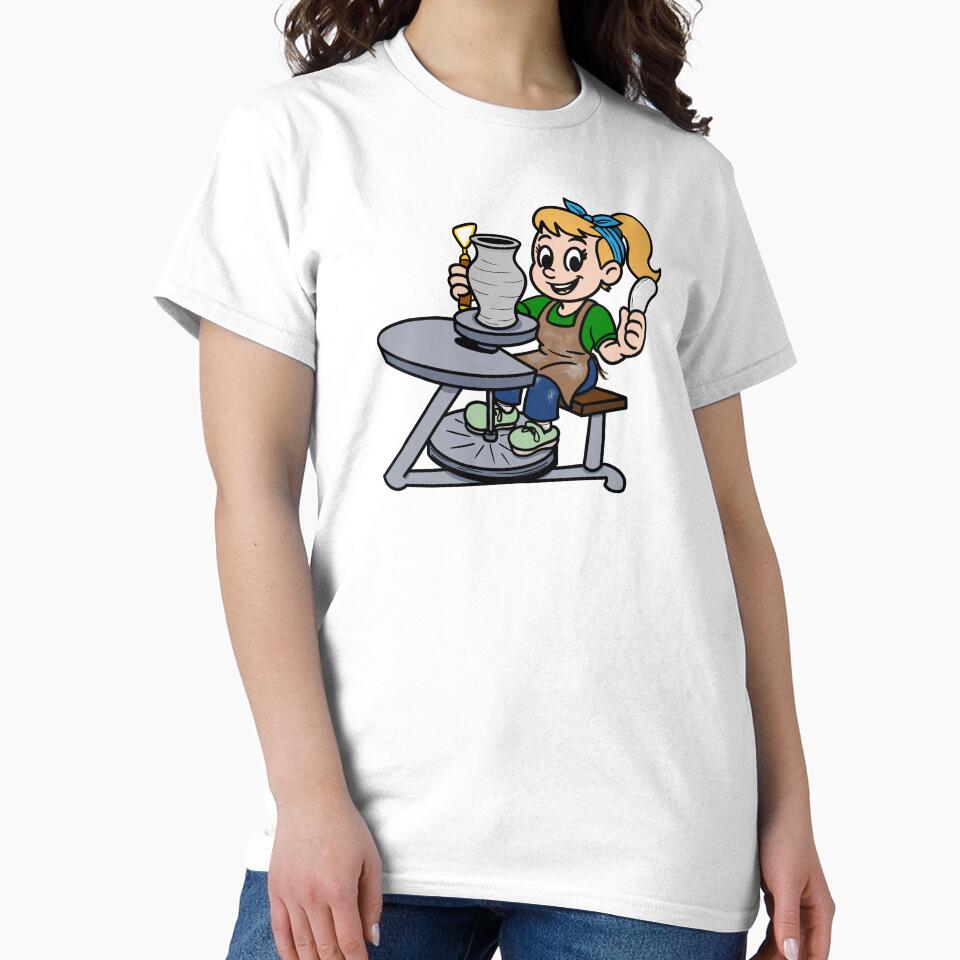Good Mood Ceramic Artist Creative Workspace Oversized T-Shirt White
