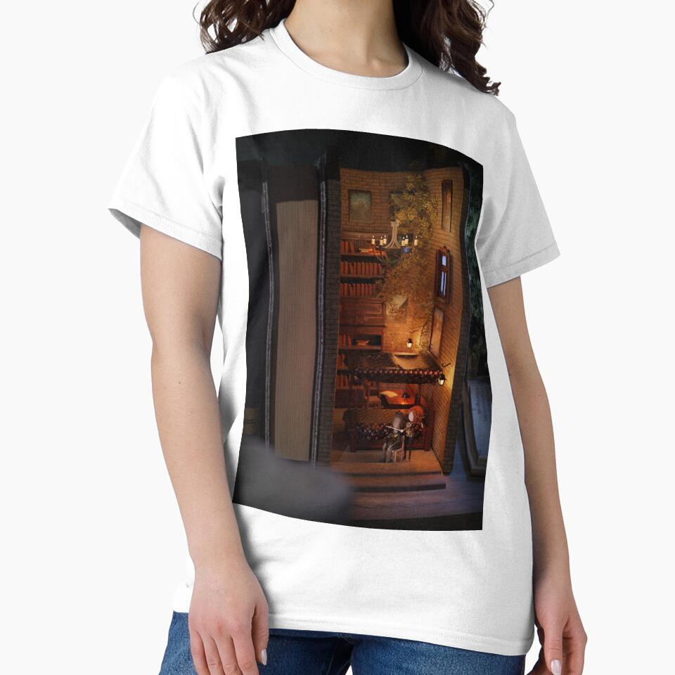 Enemies To Lovers Diorama Tee Bookish Trope Oversized Shirt White