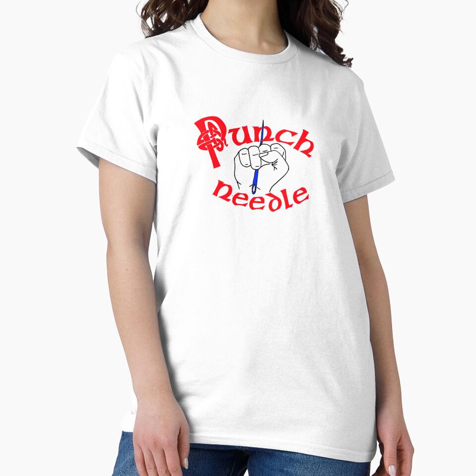 Textured Punch Needle Art Design Creative Oversized T-Shirt White