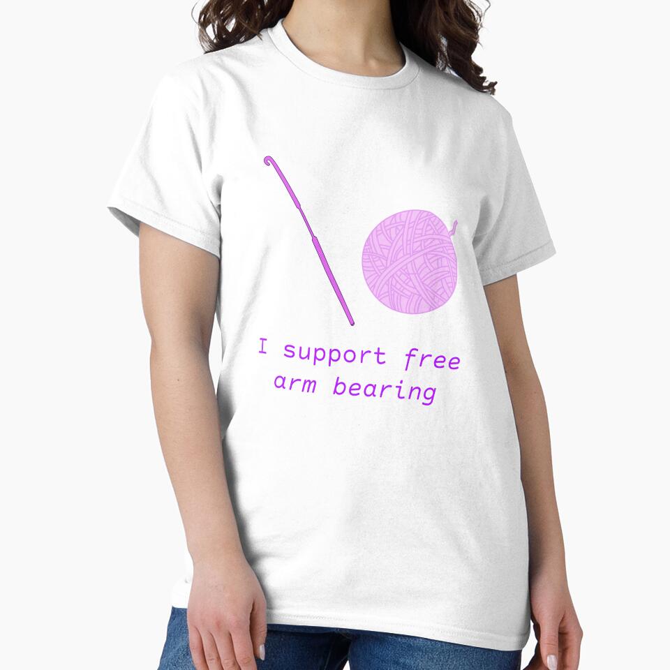 I Support Crochet Awareness Shirt Creative Oversized Hobby Top White