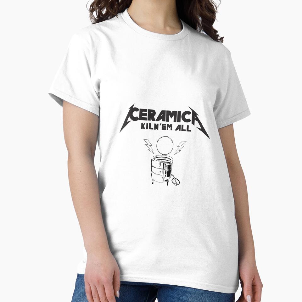 Minimalist Ceramica Typography Artisan Style Oversized T-Shirt White