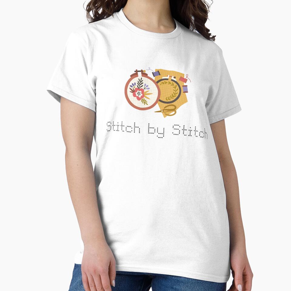 Minimalist Stitch Art Creative Graphic Oversized T-Shirt White